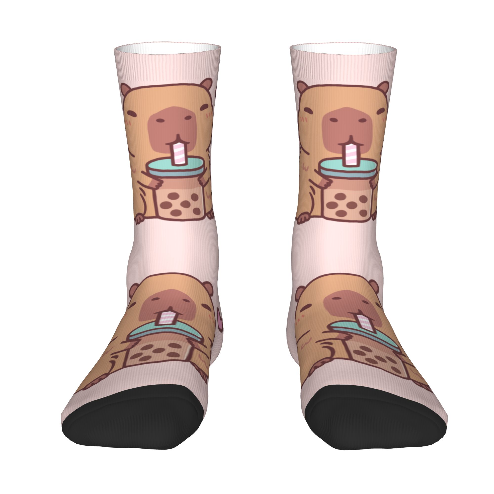 Dress Sock Men - Niedliche Capybara-Liebhaber Trinken Bubble Tea Herren