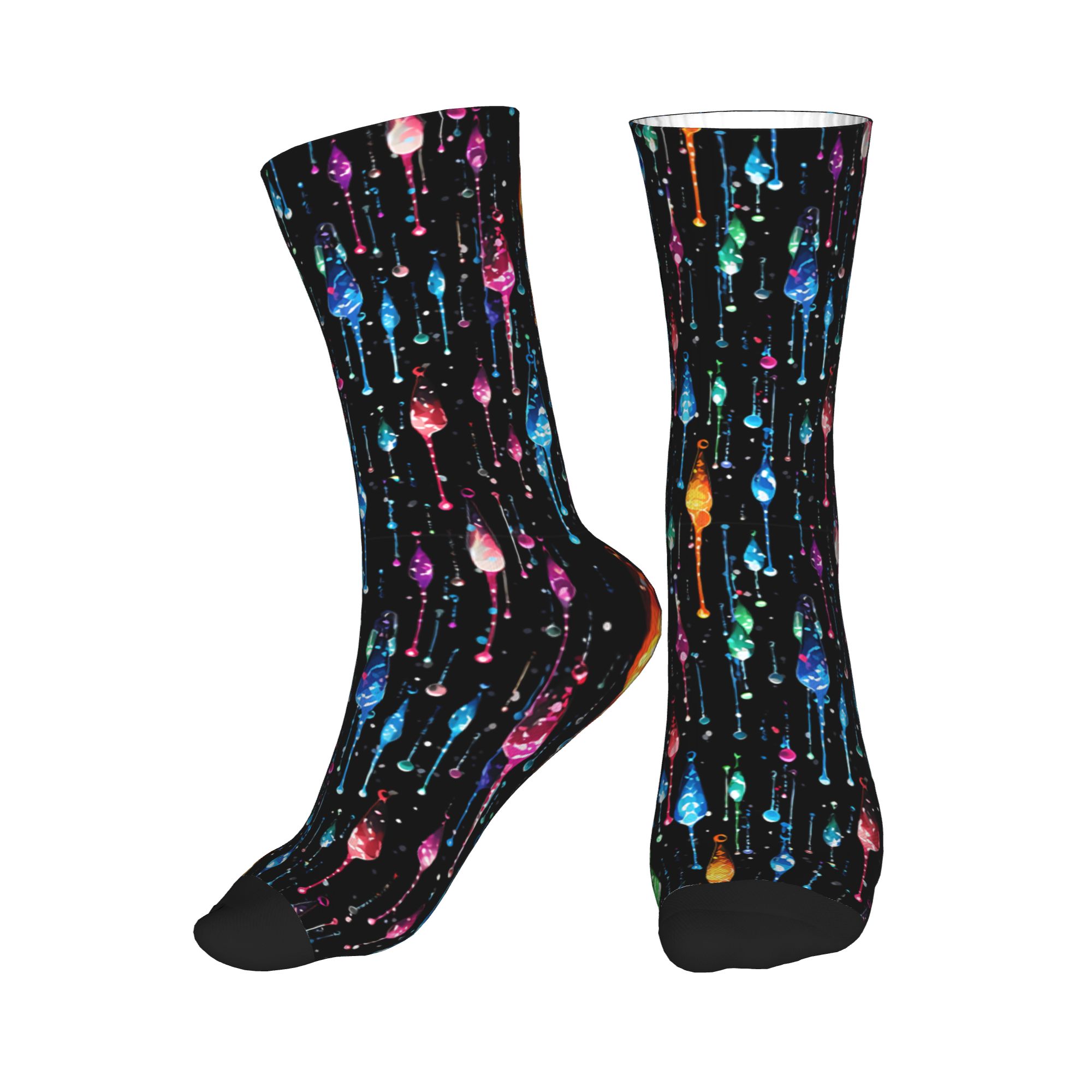 Dress Sock Men - Socken mit tropfendem Regenbogen-Flüssigkeitsmuster für Herren